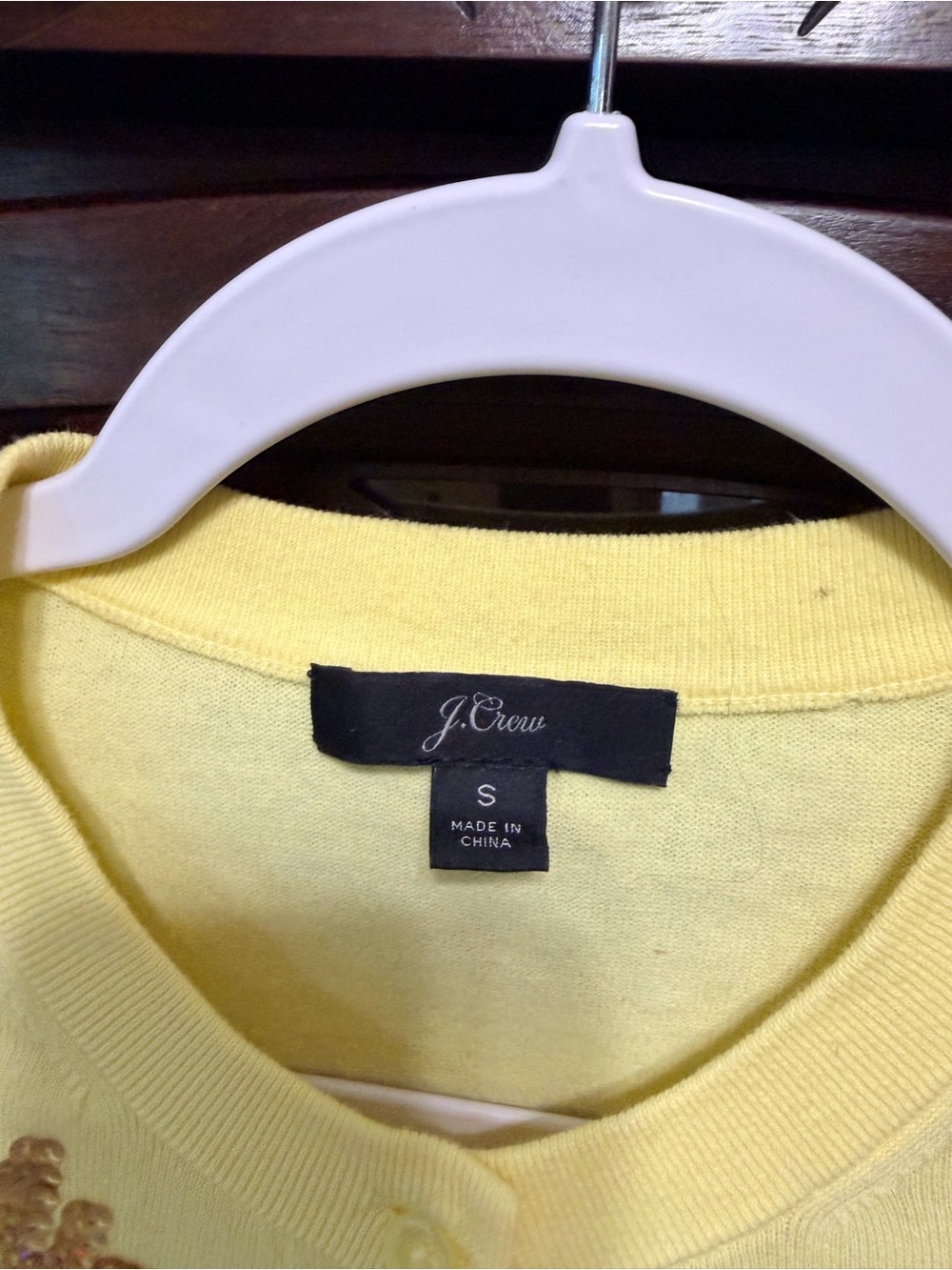 J. Crew Yellow Sequin Floral Button Cardigan - Picture 3 of 3